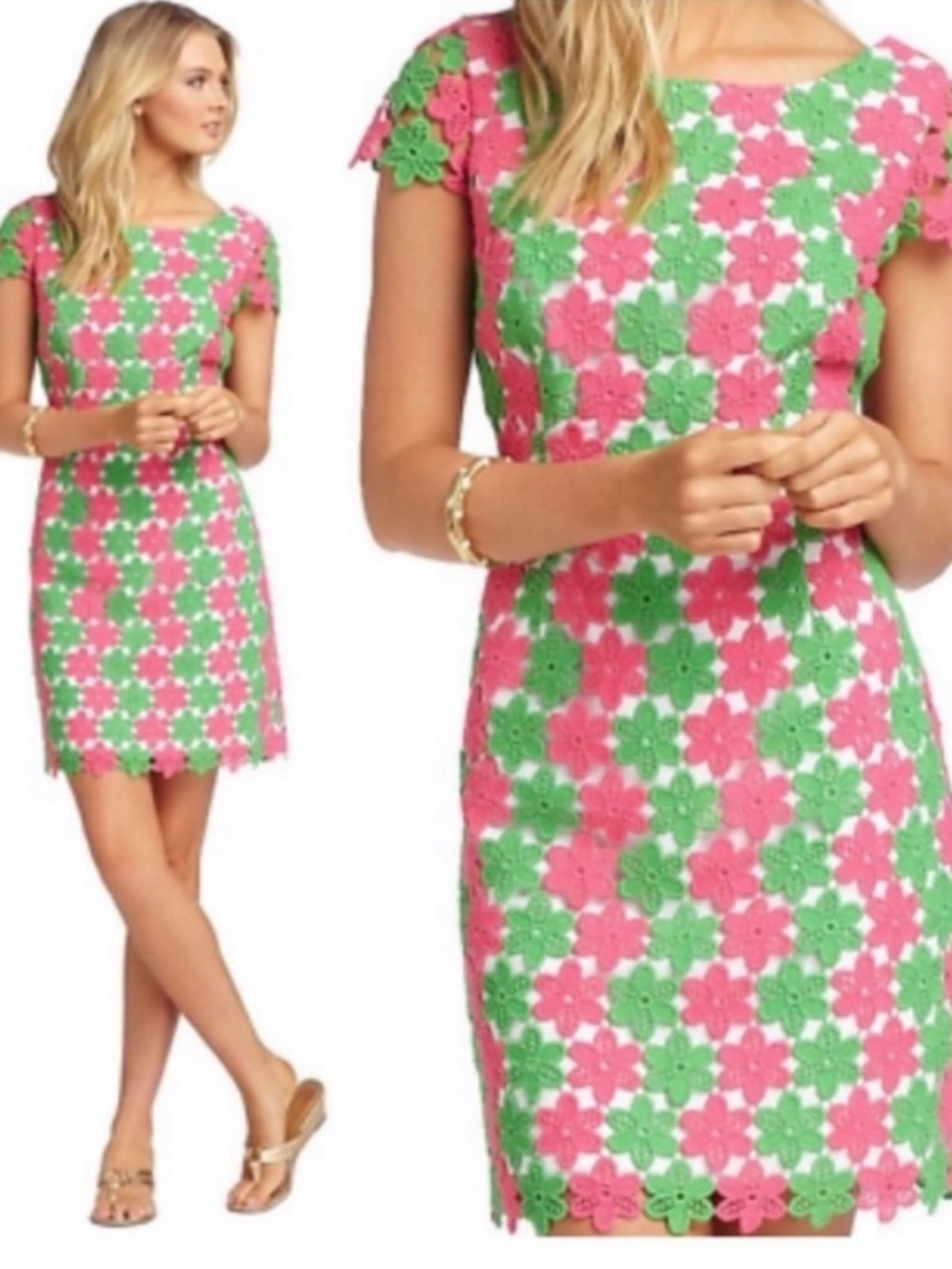 Lilly Pulitzer Pearl Sunrise Truly Petal Lace Dress size 00